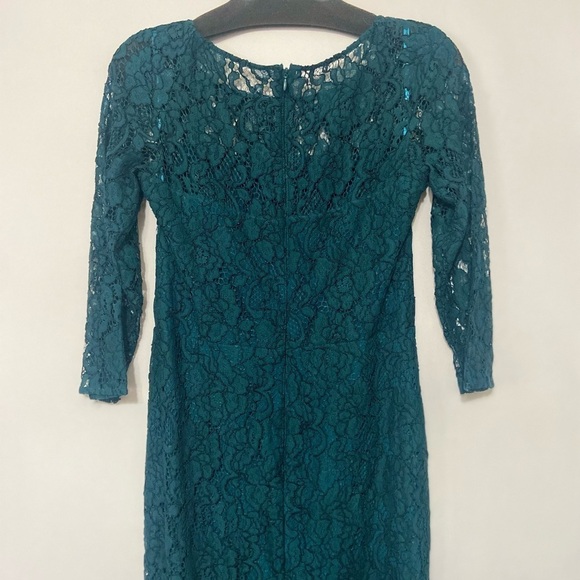 Lauren Ralph Lauren emerald green full lace mother of the bride dress - Picture 4 of 10